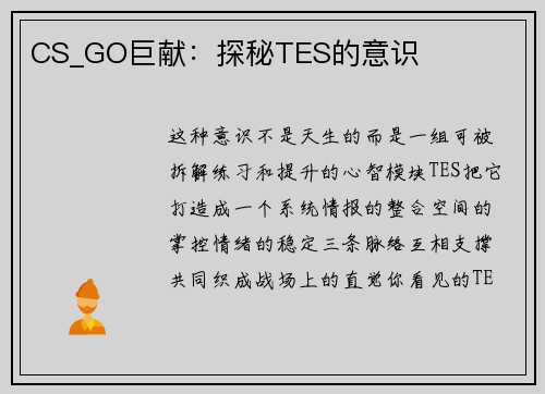 CS_GO巨献：探秘TES的意识